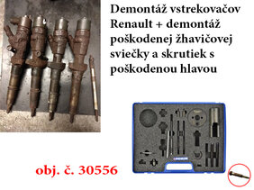 Demontáž vstrekovačov Renault + demontáž poškodenej žhavičovej sviečky a skrutiek s poškodenou hlavou